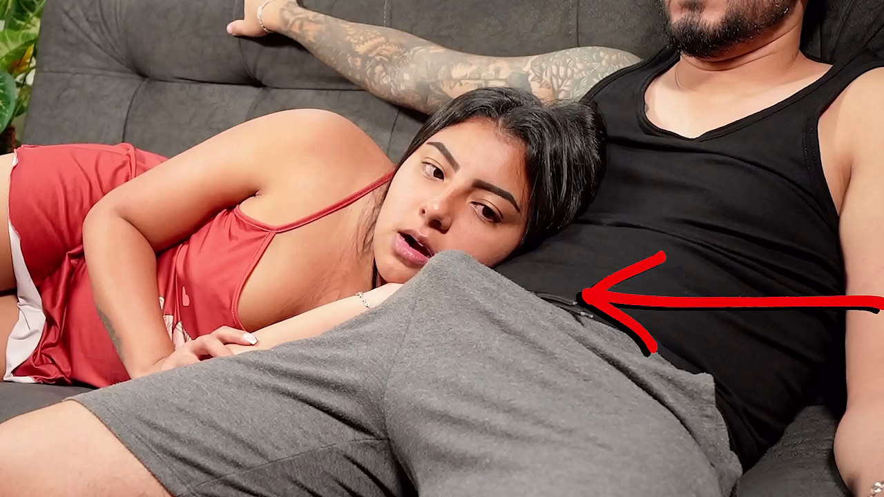 My 继兄 got really horny while we were watching a movie. Our 继母 caught us!